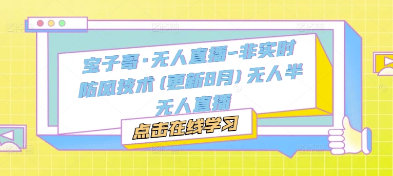 宝子哥·无人直播-非实时防风技术(更新25年5月)无人半无人直播_超次元库