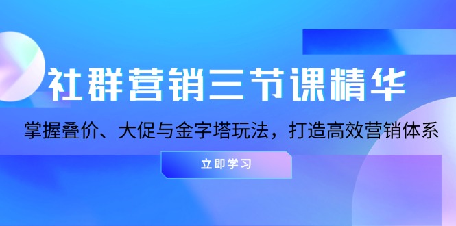 社群营销三节课精华：掌握叠价、大促与金字塔玩法，打造高效营销体系_超次元库