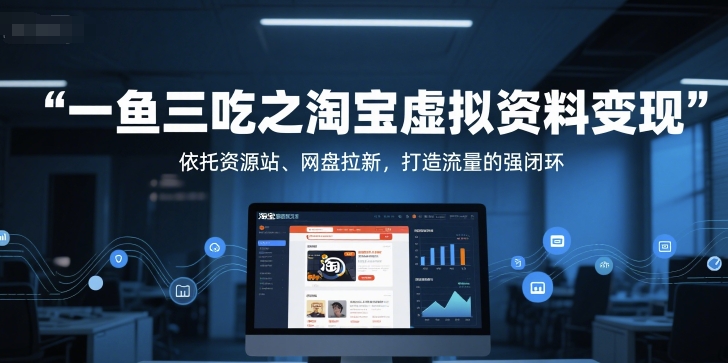 一鱼三吃之淘宝虚拟资料变现，依托资源站、网盘拉新，打造流量的强闭环_超次元库