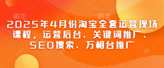 2025年4月份淘宝全套运营现场课程，运营后台、关键词推广、SEO搜索、万相台推广_超次元库