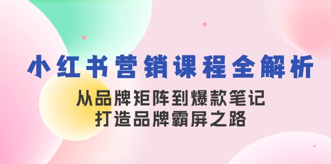 小红书营销课程全解析，从品牌矩阵到爆款笔记，打造品牌霸屏之路_超次元库