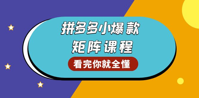 拼多多爆款矩阵课程：教你测出店铺爆款，优化销量，提升GMV，打造爆款群_超次元库