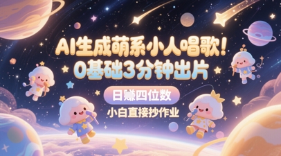 AI生成萌系小人唱歌，0基础3分钟出片，28个作品涨粉8.9W，单条最高19W赞，日入四位数，小白直接抄作业_超次元库