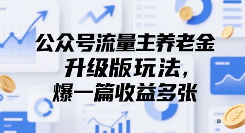 公众号流量主养老金升级版玩法，爆一篇收益多张_超次元库