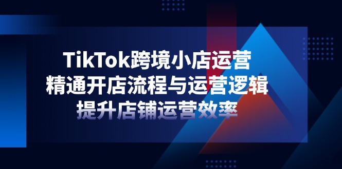 TikTok跨境小店运营，精通开店流程与运营逻辑，提升店铺运营效率_超次元库
