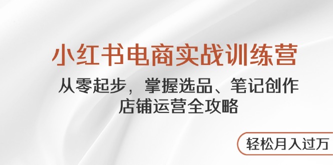 小红书电商实战训练营，从零起步，掌握选品、笔记创作、店铺运营全攻略…_超次元库