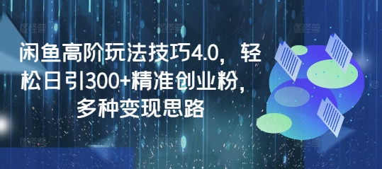 闲鱼高阶玩法技巧4.0，轻松日引300+精准创业粉，多种变现思路_超次元库