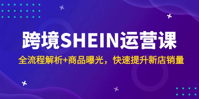 跨境SHEIN运营课，全流程解析+商品曝光，快速提升新店销量_超次元库