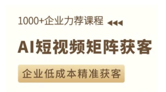 AI短视频矩阵获客实操课，企业低成本精准获客_超次元库