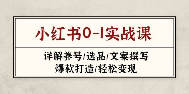 小红书0-1实战课(2023-2025)，详解养号/选品/文案撰写/爆款打造/轻松变现_超次元库