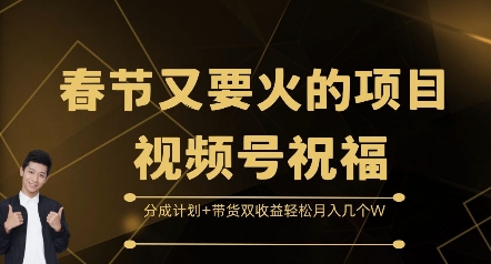 春节又要火的项目视频号祝福，分成计划+带货双收益，轻松月入几个W【揭秘】_超次元库