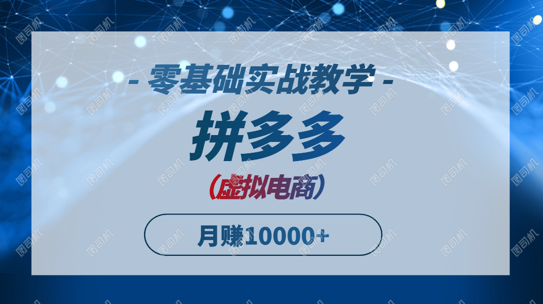 拼多多虚拟电商，零基础实战教学，快速打爆商品，新手也能月入10000+_超次元库