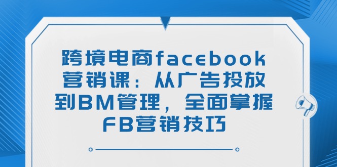 跨境电商facebook营销课：从广告投放到BM管理，全面掌握FB营销技巧_超次元库