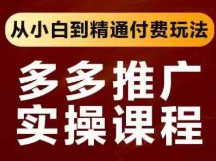 拼多多推广实操课程，从小白到精通付费玩法_超次元库