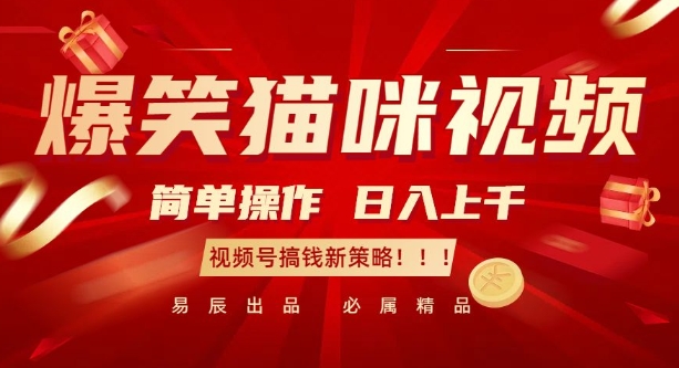 爆笑猫咪视频：简单操作，日入过K，视频号搞钱新策略【揭秘】_超次元库