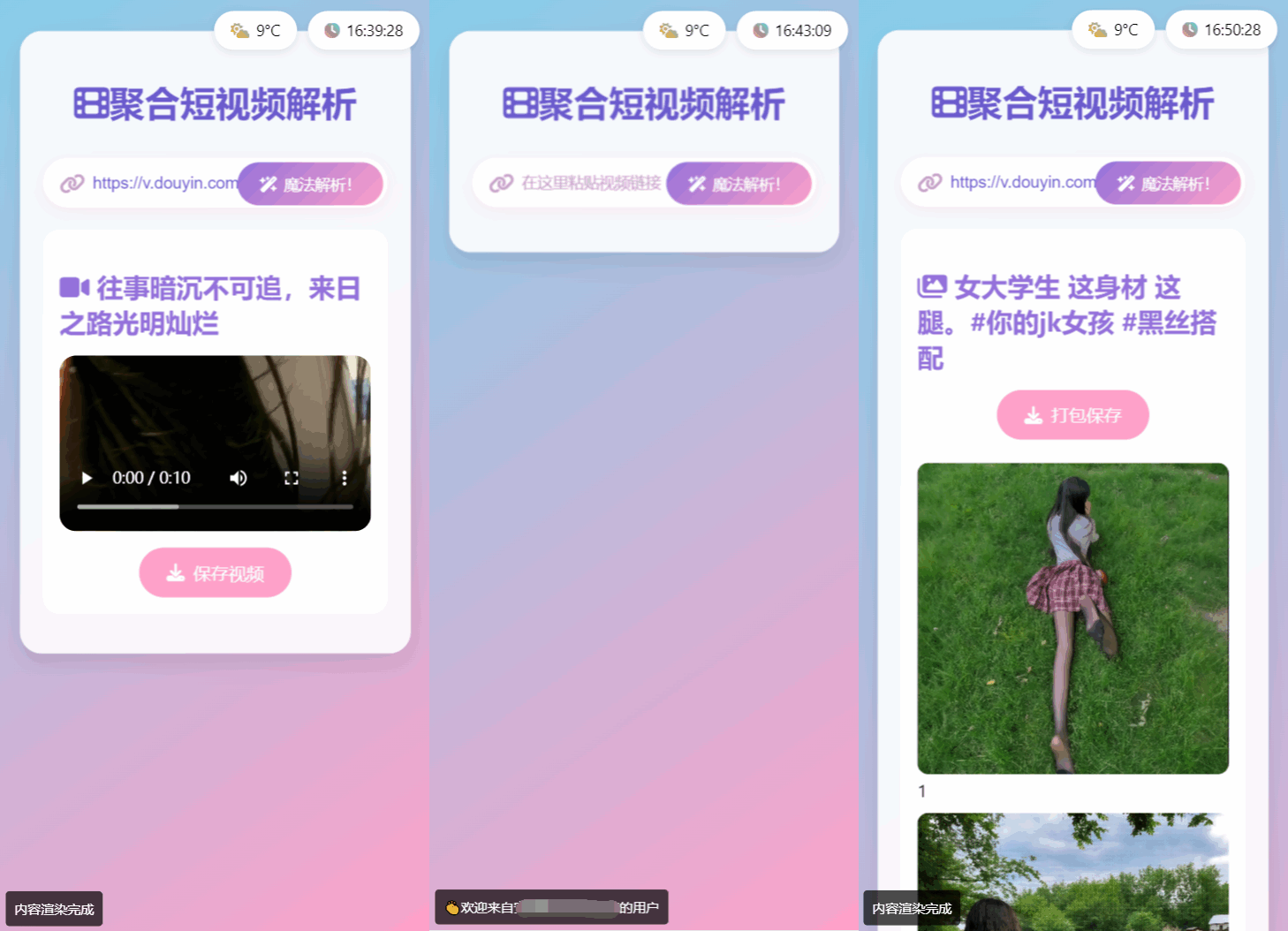 全新二次元聚合短视频解析去水印系统源码 自适应双端_超次元库