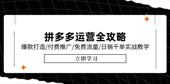 拼多多运营全攻略，爆款打造/付费推广/免费流量/日销千单实战教学/6月更新_超次元库
