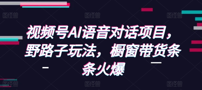 视频号AI语音对话项目，野路子玩法，橱窗带货条条火爆_超次元库