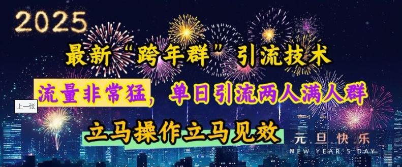最新“跨年群”引流，流量非常猛，单日引流两人满人群，立马操作立马见效【揭秘】_超次元库