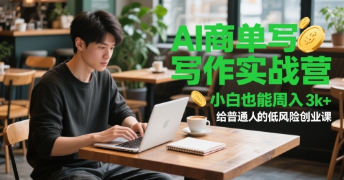 AI商单写作实战营，小白也能周入3k+，给普通人的低风险创业课_超次元库