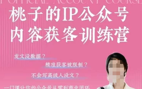 桃子IP公众号内容获客训练营(第3期)，一门让你公众号从0到商业闭环的课程_超次元库