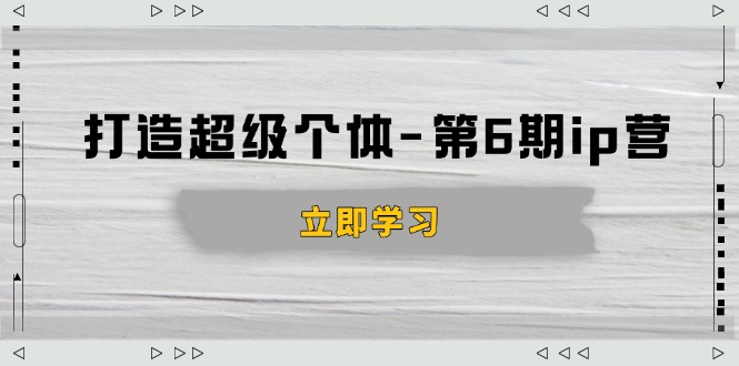 打造 超级个体-第6期ip营：商业认知,产品设计,成交演练,解决知识变现难题_超次元库