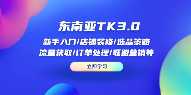 东南亚TK3.0：新手入门/店铺装修/选品策略/流量获取/订单处理/联盟营销等_超次元库