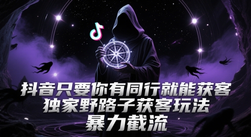 抖音只要你有同行就能获客，独家野路子获客玩法，暴力截流【揭秘】_超次元库