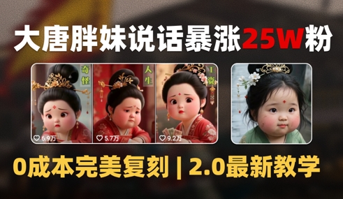 AI大唐胖贵妃说话2.0，40条视频暴涨40w粉，附独家变现攻略_超次元库