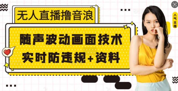 无人直播撸音浪+随声波动画面技术+实时防违规+资料【揭秘】_超次元库