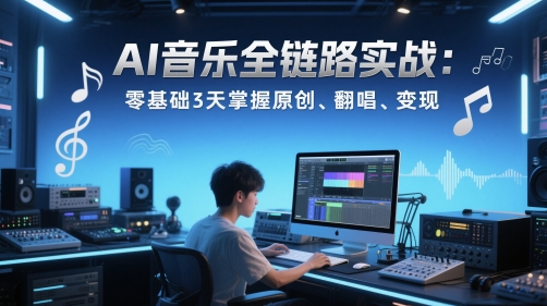AI音乐全链路实战变现课：零基础3天掌握原创、翻唱、变现_超次元库