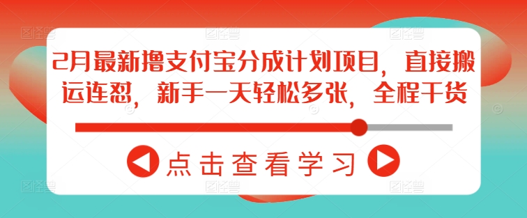2月最新撸支付宝分成计划项目，直接搬运连怼，新手一天轻松多张，全程干货_超次元库