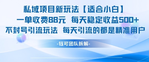 私域项目新玩法【适合小白】 一单收费88.每天稳定收益几张_超次元库