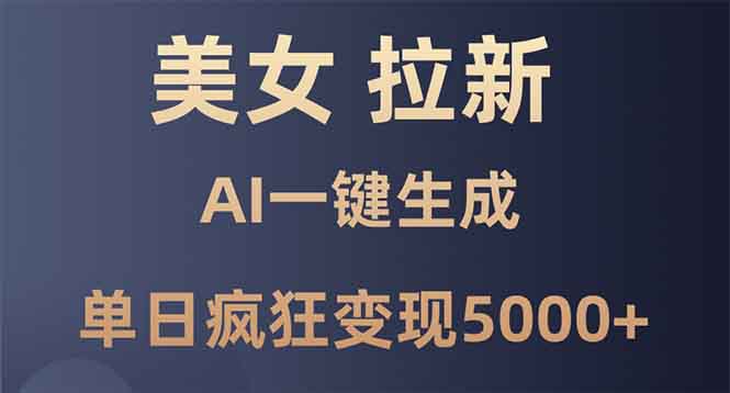 美女暴力拉新，通过AI一键生成，单日疯狂变现5000+，纯小白一学就会！_超次元库