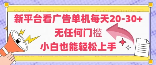 新平台看广告单机每天20-30，无任何门槛，安卓手机即可，小白也能轻松上手_超次元库