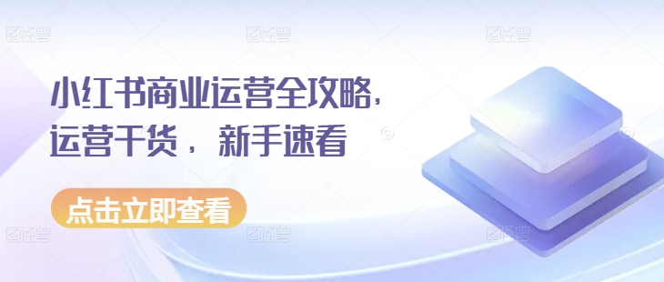 小红书商业运营全攻略，运营干货 ，新手速看_超次元库