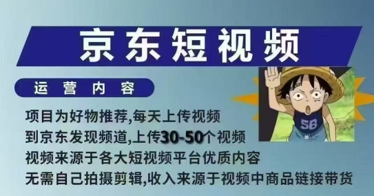 京东短视频带货课，无需自己拍摄剪辑，保姆式教学，两天快速上手_超次元库