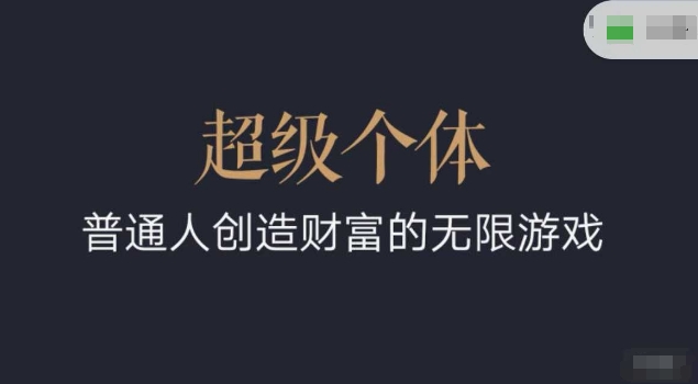超级个体2024-2025翻盘指南，普通人创造财富的无限游戏_超次元库