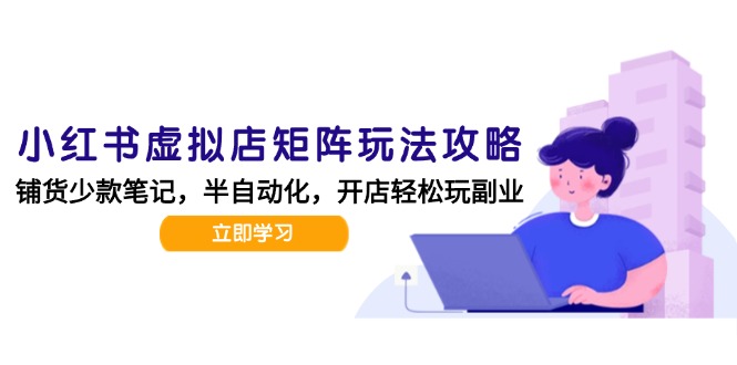 小红书虚拟店矩阵玩法-更新，AI批量制作笔记，半自动化运营日发20笔记攻略_超次元库