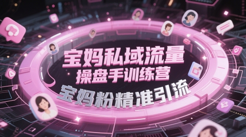宝妈私域流量操盘手训练营，宝妈粉精准引流_超次元库