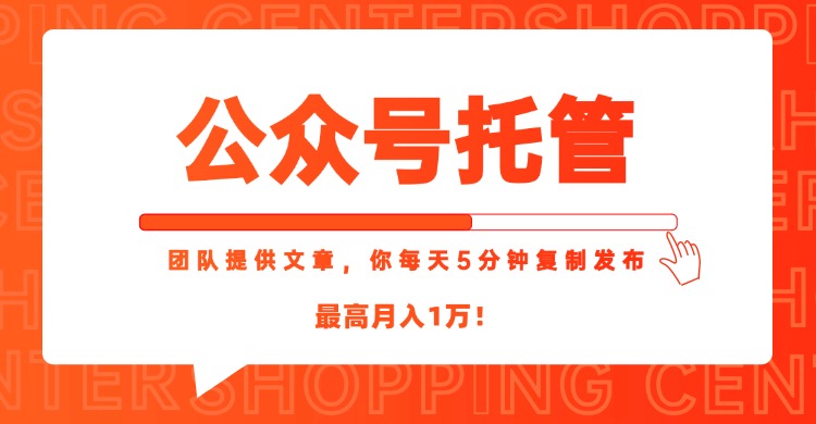 【公众号托管 】我提供文章，你每天５分钟复制发布，最高月入1W_超次元库