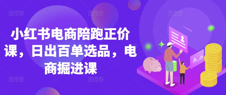 小红书电商陪跑正价课，小红书官方认证电商讲师教学，日出百单选品，电商掘进课_超次元库