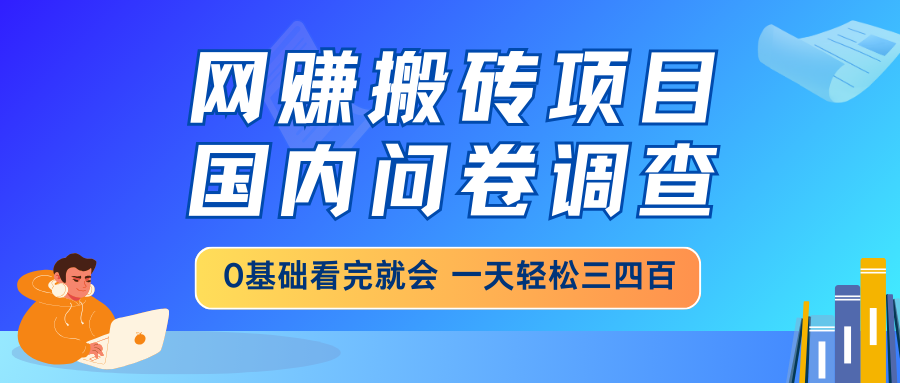网赚搬砖项目，国内问卷调查，0基础看完就会 一天轻松三四百，靠谱副业…_超次元库