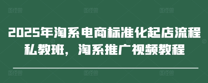 2025年淘系电商标准化起店流程私教班，淘系推广视频教程_超次元库