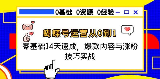蝴蝶号运营从0到1，零基础14天速成，爆款内容与涨粉技巧实战_超次元库