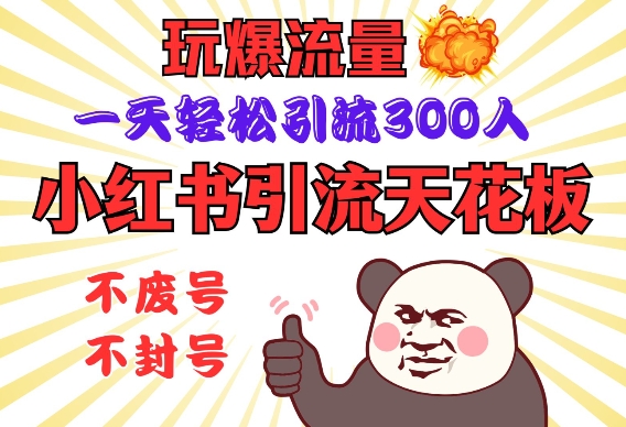 小红书引流天花板，玩爆流量，一天轻松引流300人，安全操作_超次元库