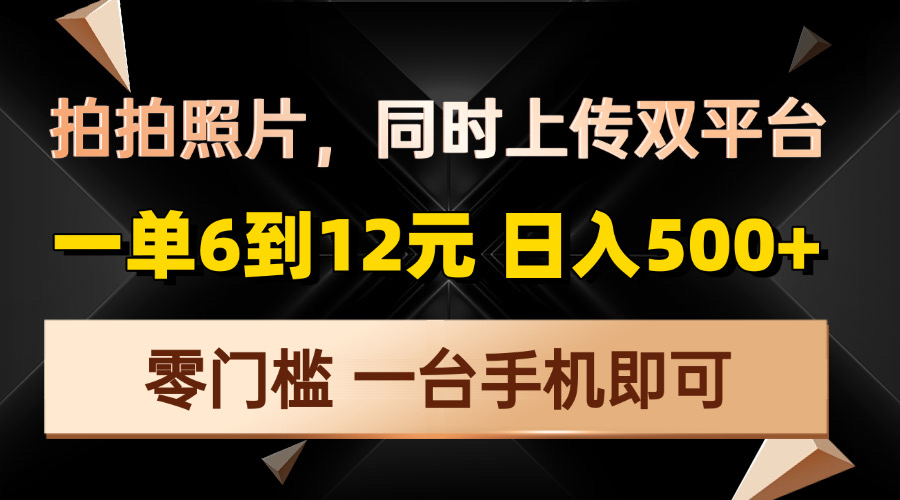 拍拍照片，同时上传双平台，一单6到12元，轻轻松松日入500+，零门槛，…_超次元库