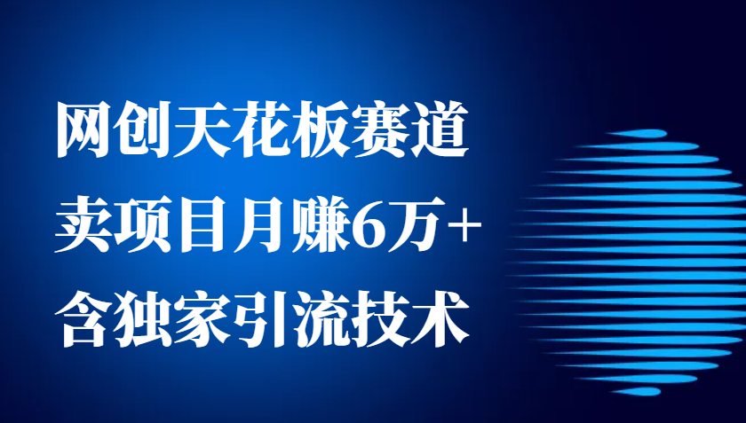 网创天花板赛道,卖项目月赚6万+,含独家引流技术(共26节课)-超次元库 网创天花板赛道,卖项目月赚6万+,含独家引流技术(共26节课)-超次元库