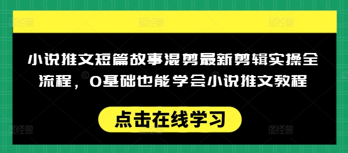 小说推文短篇故事混剪最新剪辑实操全流程，0基础也能学会小说推文教程，肯干多发日入多张_超次元库