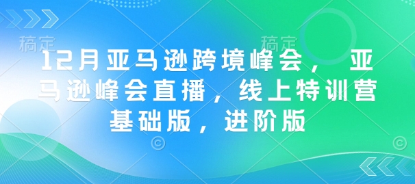 12月亚马逊跨境峰会， 亚马逊峰会直播，线上特训营基础版，进阶版_超次元库